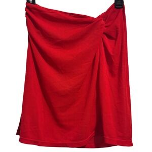 Khy by Kylie Jenner Mesh Twist Mini Skirt Swim Cover Up Women Size S Red